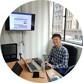 Electronic engineering intern Zhengxuan from Macquarie University.